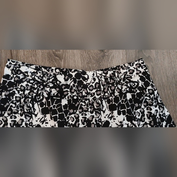 Tranquility Black Grey Ivory Knit Skirt Size XL Boho Office Date Business Casual - Picture 4 of 8